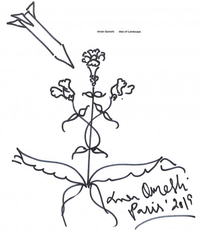 Imran Qureshi : Idea of Landscape (Signé + dessin)